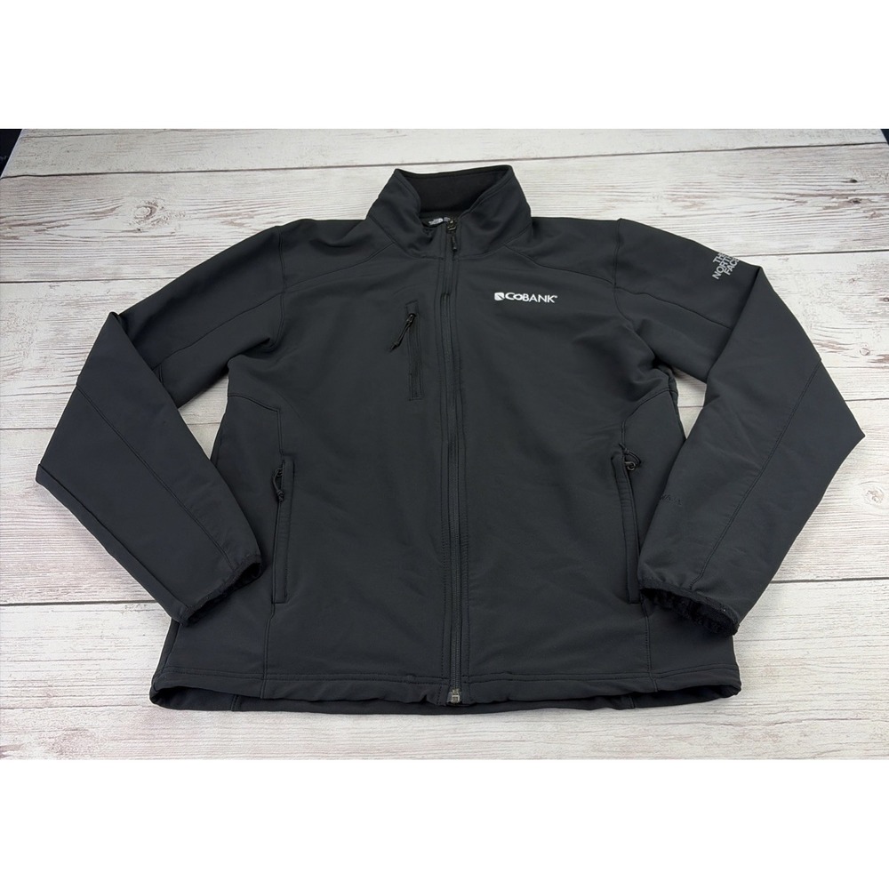 The North Face Men's Small WindWall Softshell Black Jacket CoBank Logo